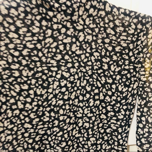 Sheer High neck long sleeve Leopard print Blouse - Sportsgirl - Size : S - Picture 4 of 5